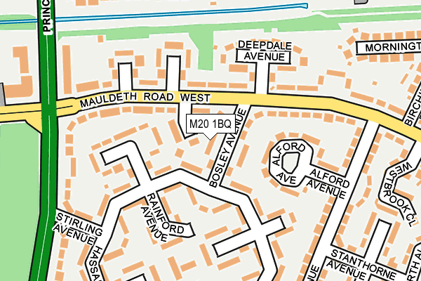 M20 1BQ map - OS OpenMap – Local (Ordnance Survey)