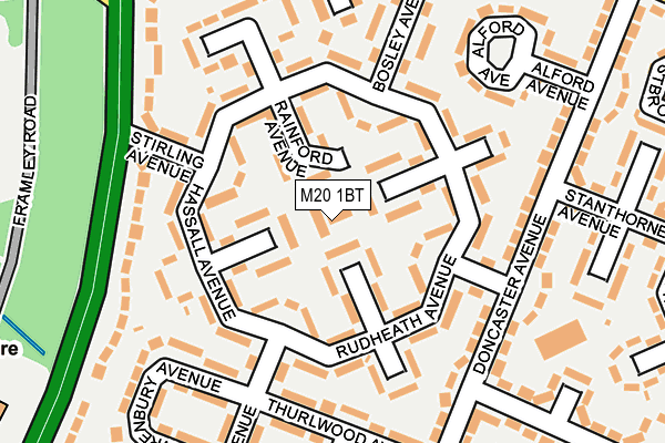 M20 1BT map - OS OpenMap – Local (Ordnance Survey)