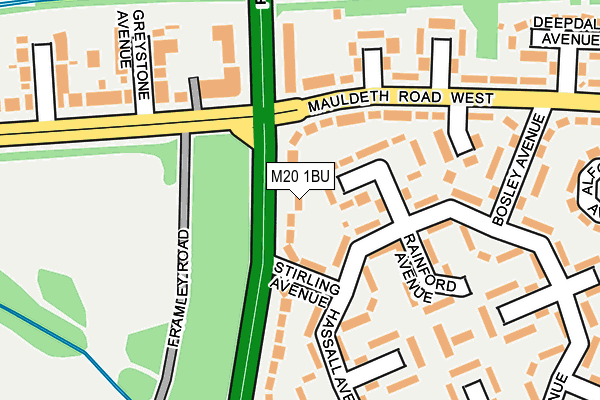M20 1BU map - OS OpenMap – Local (Ordnance Survey)