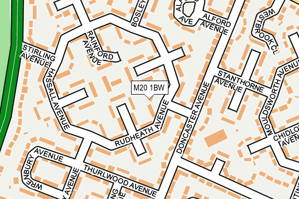 M20 1BW map - OS OpenMap – Local (Ordnance Survey)