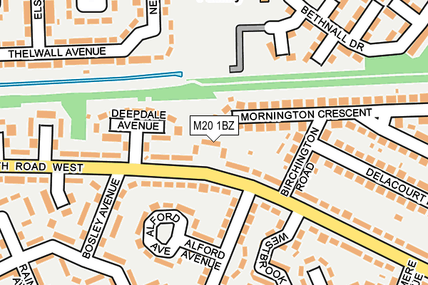 M20 1BZ map - OS OpenMap – Local (Ordnance Survey)