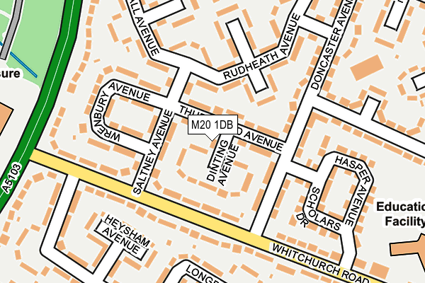 M20 1DB map - OS OpenMap – Local (Ordnance Survey)