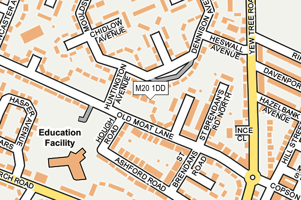 M20 1DD map - OS OpenMap – Local (Ordnance Survey)