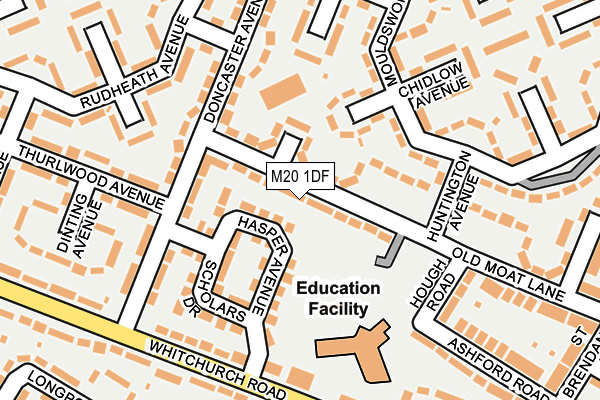M20 1DF map - OS OpenMap – Local (Ordnance Survey)