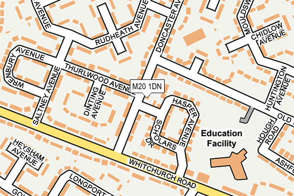 M20 1DN map - OS OpenMap – Local (Ordnance Survey)