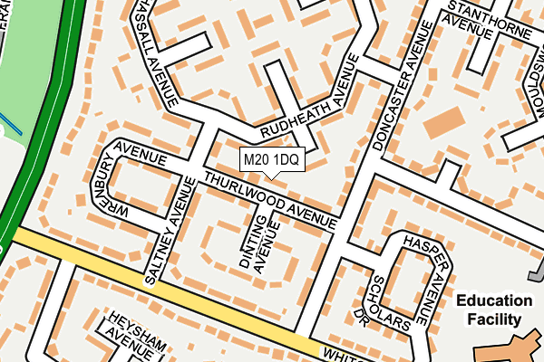 M20 1DQ map - OS OpenMap – Local (Ordnance Survey)