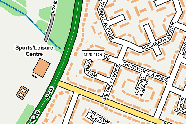 M20 1DR map - OS OpenMap – Local (Ordnance Survey)