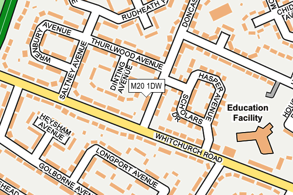 M20 1DW map - OS OpenMap – Local (Ordnance Survey)