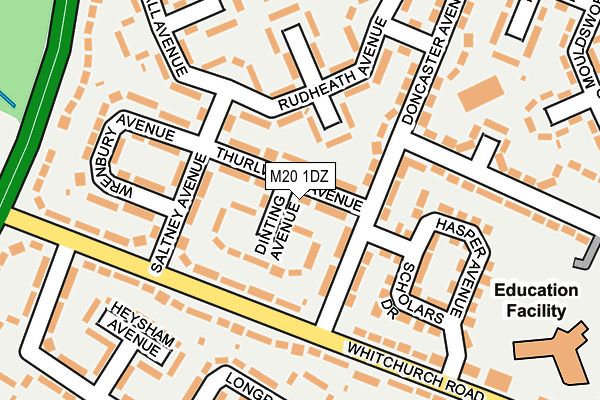 M20 1DZ map - OS OpenMap – Local (Ordnance Survey)