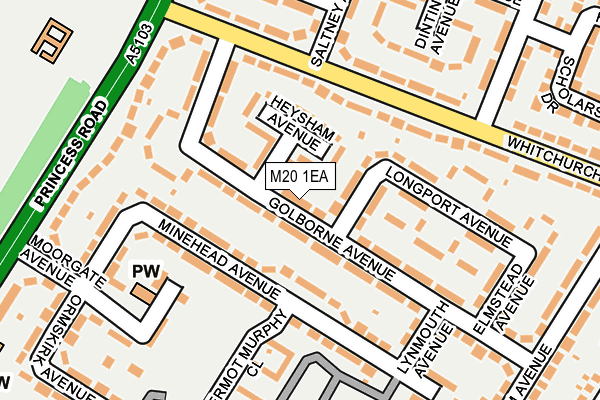 M20 1EA map - OS OpenMap – Local (Ordnance Survey)