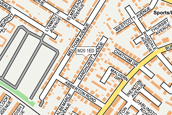 M20 1ED map - OS OpenMap – Local (Ordnance Survey)