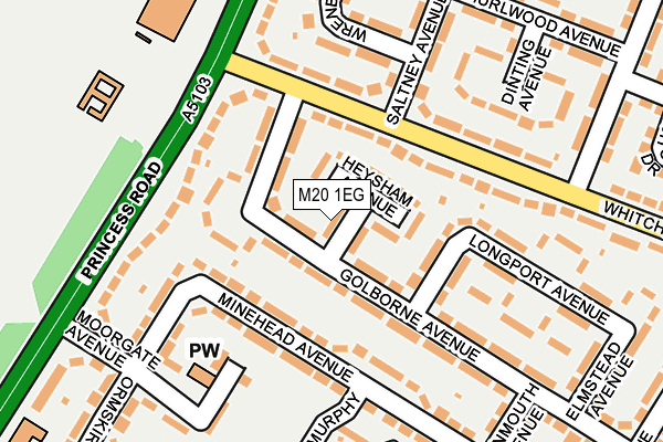 M20 1EG map - OS OpenMap – Local (Ordnance Survey)