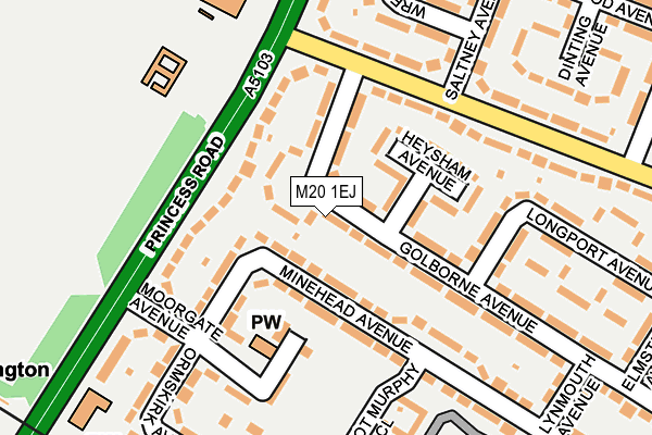M20 1EJ map - OS OpenMap – Local (Ordnance Survey)