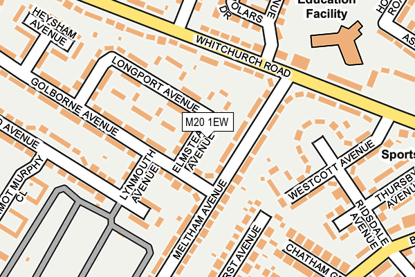 M20 1EW map - OS OpenMap – Local (Ordnance Survey)