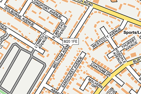 M20 1FE map - OS OpenMap – Local (Ordnance Survey)