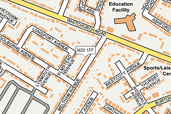 M20 1FF map - OS OpenMap – Local (Ordnance Survey)