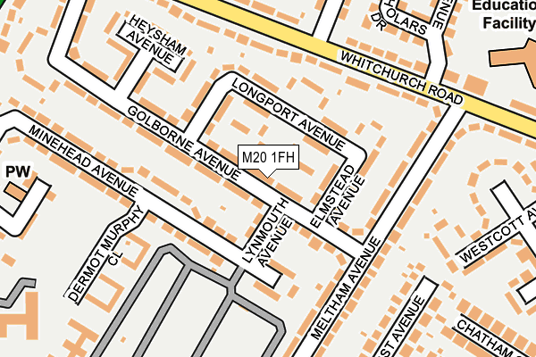 M20 1FH map - OS OpenMap – Local (Ordnance Survey)