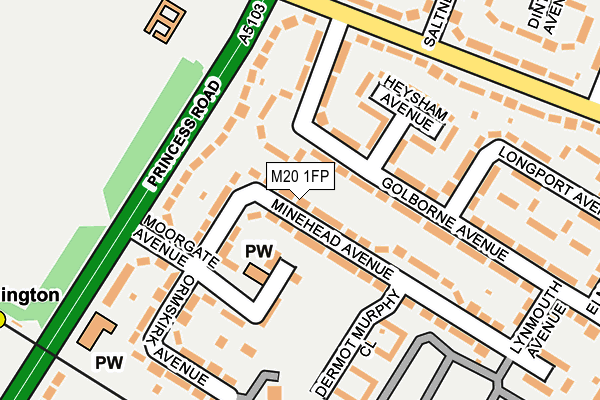 M20 1FP map - OS OpenMap – Local (Ordnance Survey)