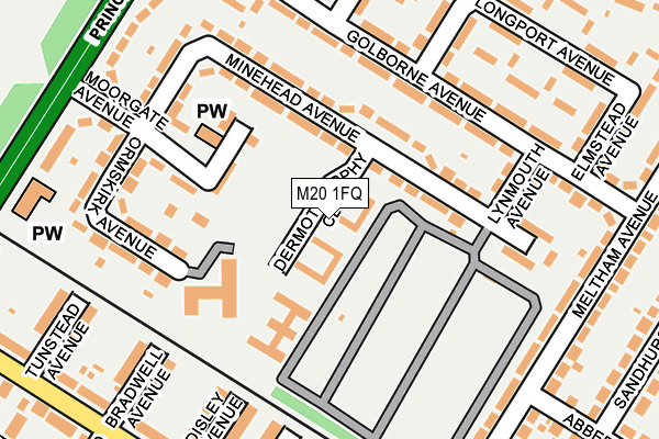 M20 1FQ map - OS OpenMap – Local (Ordnance Survey)