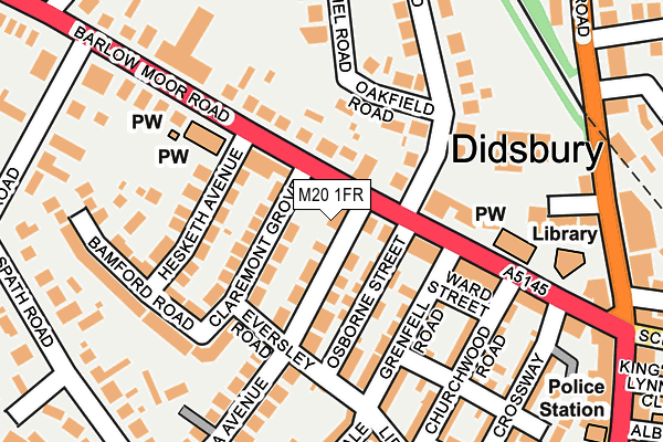 M20 1FR map - OS OpenMap – Local (Ordnance Survey)