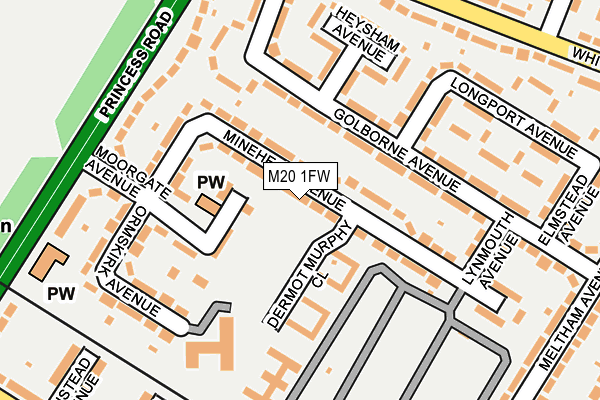 M20 1FW map - OS OpenMap – Local (Ordnance Survey)