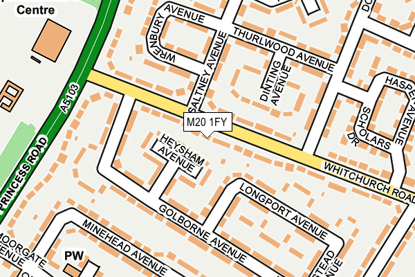M20 1FY map - OS OpenMap – Local (Ordnance Survey)