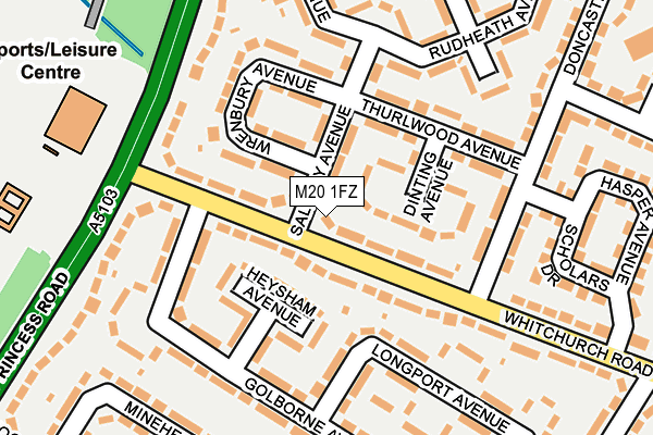 M20 1FZ map - OS OpenMap – Local (Ordnance Survey)