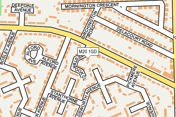 M20 1GD map - OS OpenMap – Local (Ordnance Survey)