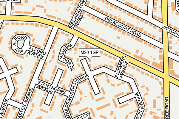 M20 1GP map - OS OpenMap – Local (Ordnance Survey)