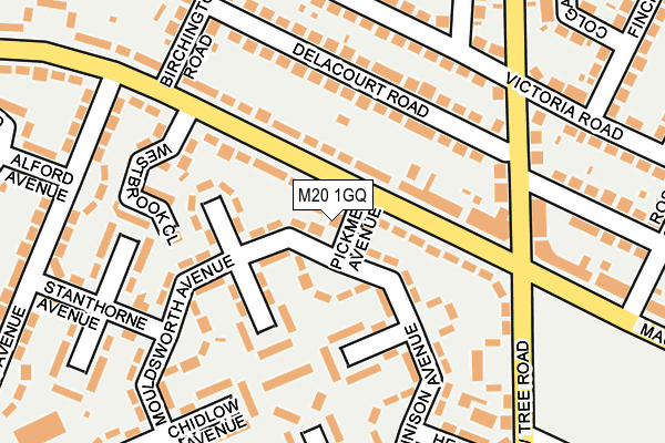 M20 1GQ map - OS OpenMap – Local (Ordnance Survey)