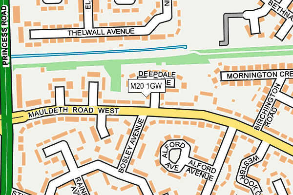 M20 1GW map - OS OpenMap – Local (Ordnance Survey)