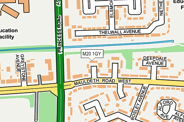 M20 1GY map - OS OpenMap – Local (Ordnance Survey)