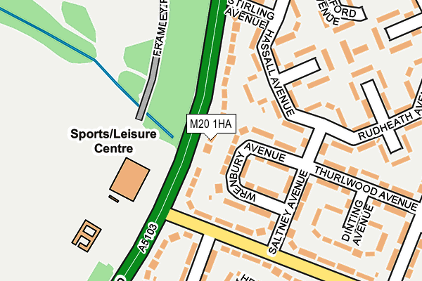 M20 1HA map - OS OpenMap – Local (Ordnance Survey)