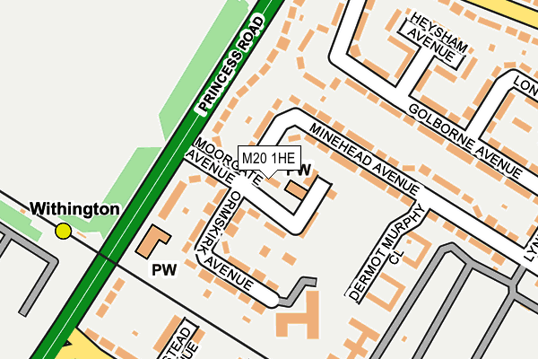 M20 1HE map - OS OpenMap – Local (Ordnance Survey)