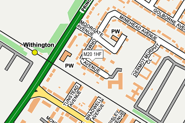 M20 1HF map - OS OpenMap – Local (Ordnance Survey)