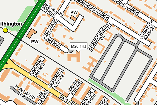 M20 1HJ map - OS OpenMap – Local (Ordnance Survey)