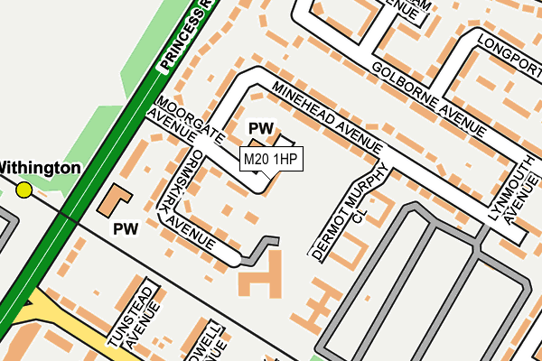 M20 1HP map - OS OpenMap – Local (Ordnance Survey)