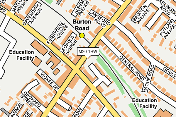 M20 1HW map - OS OpenMap – Local (Ordnance Survey)