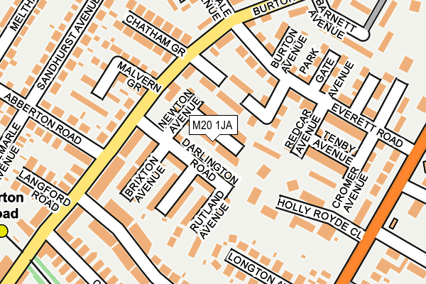 M20 1JA map - OS OpenMap – Local (Ordnance Survey)