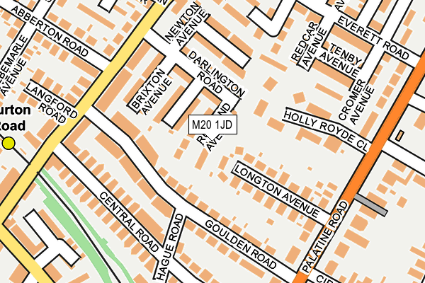 M20 1JD map - OS OpenMap – Local (Ordnance Survey)