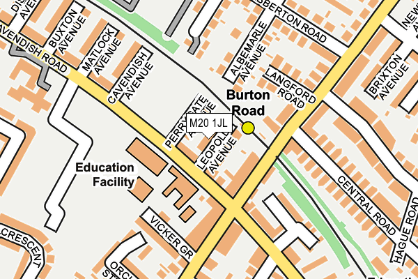 M20 1JL map - OS OpenMap – Local (Ordnance Survey)