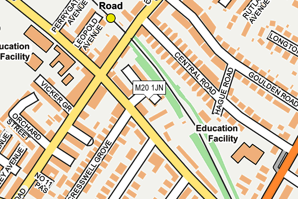 M20 1JN map - OS OpenMap – Local (Ordnance Survey)
