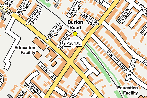 M20 1JQ map - OS OpenMap – Local (Ordnance Survey)