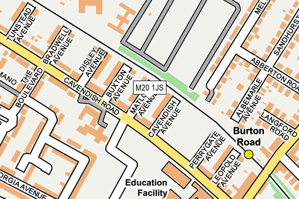 M20 1JS map - OS OpenMap – Local (Ordnance Survey)