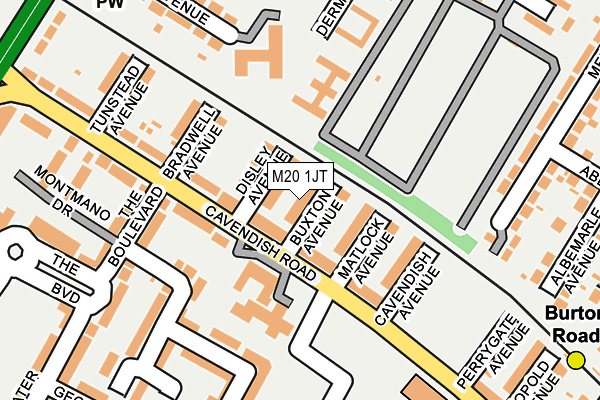M20 1JT map - OS OpenMap – Local (Ordnance Survey)
