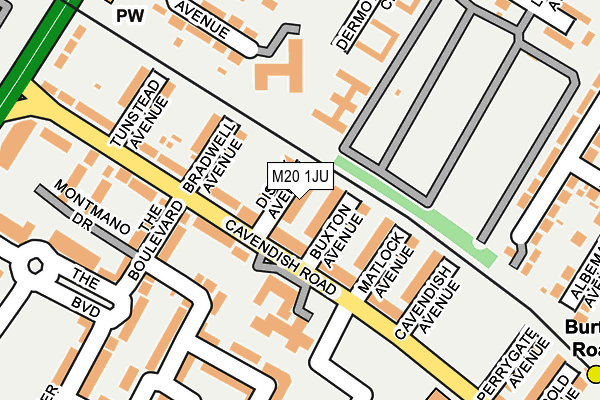 M20 1JU map - OS OpenMap – Local (Ordnance Survey)