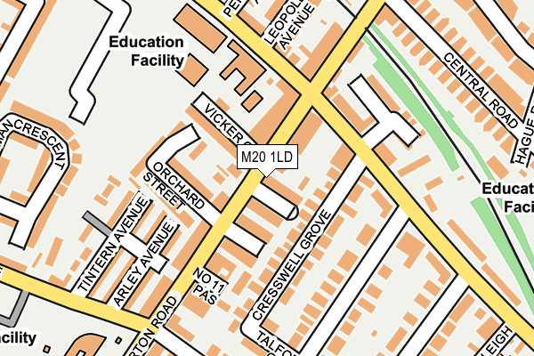 M20 1LD map - OS OpenMap – Local (Ordnance Survey)