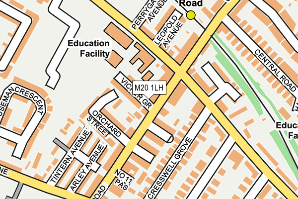 M20 1LH map - OS OpenMap – Local (Ordnance Survey)