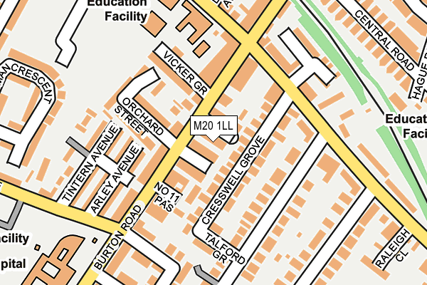 M20 1LL map - OS OpenMap – Local (Ordnance Survey)