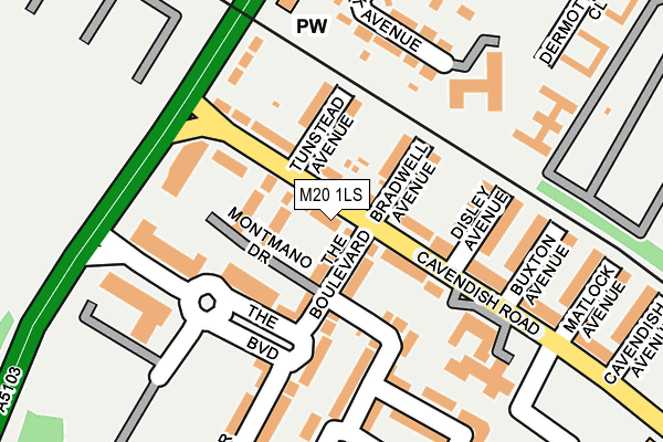 M20 1LS map - OS OpenMap – Local (Ordnance Survey)